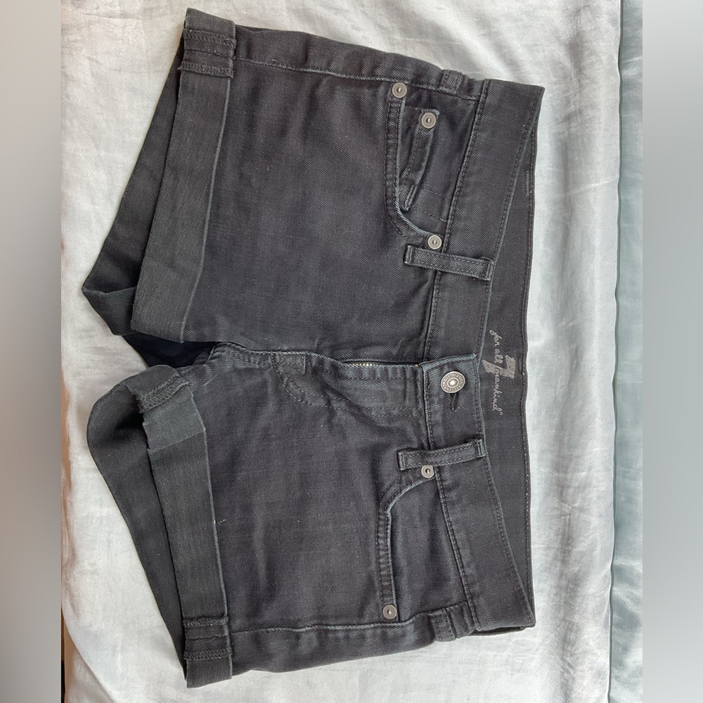 7’s For All Mankind Black Denim Shorts
